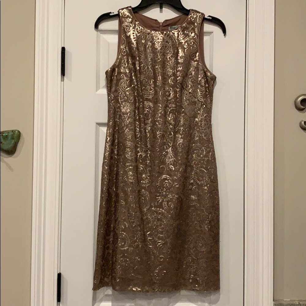 Semi-formal in copper/bronze color with sequins